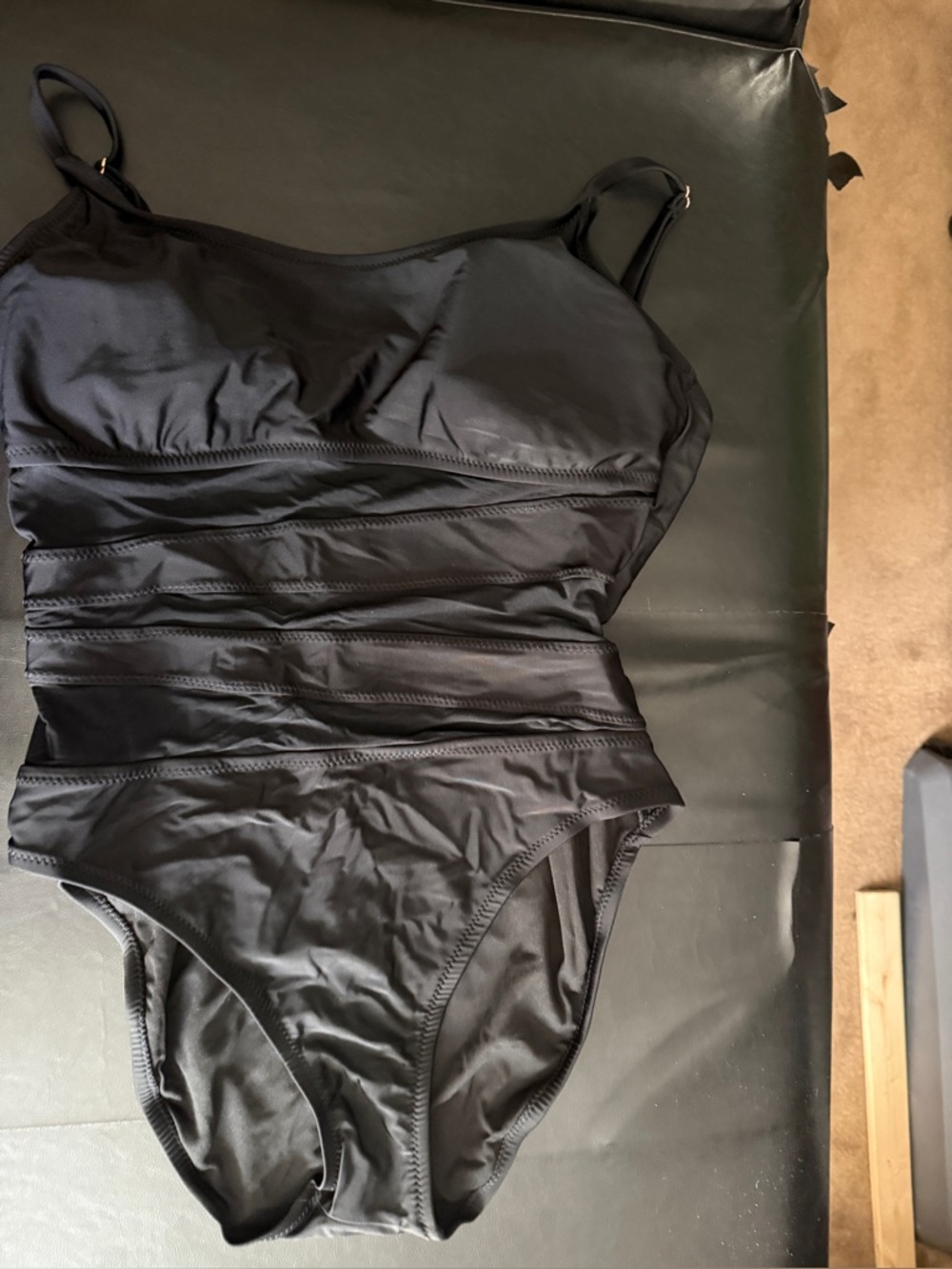 Shade & shore Black One-Piece Women's Swimsuit - NWT mesh front - Picture 2 of 4